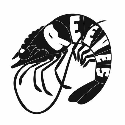 reeves band logo shrimp black and white